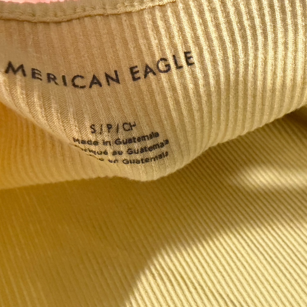 American Eagle Ribbed Yellow Halter Tank Top Small - Picture 3 of 6